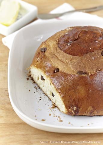 Brioche aux pépites de chocolat noir