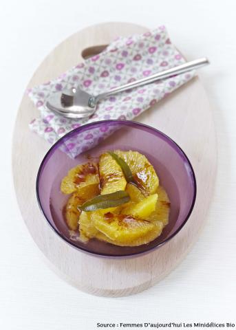 Salade d'oranges à la verveine et au sirop de poires