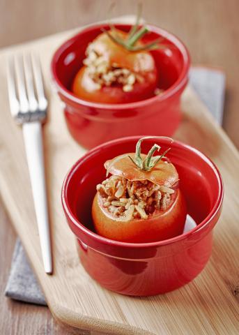 Tomates farcies au riz et au boeuf haché