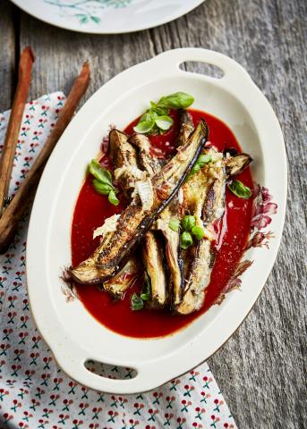 Aubergines gratinées au fromage