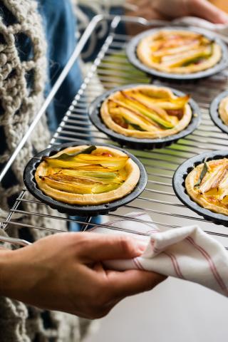 Quiche à la courge, aux poireaux et au lard