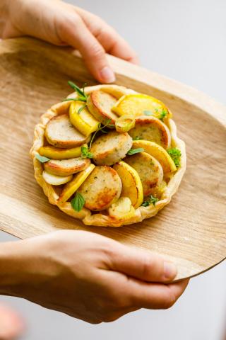 Tarte feuilletée au boudin et aux pommes