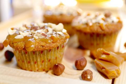 Muffins à la pomme de terre et au caramel